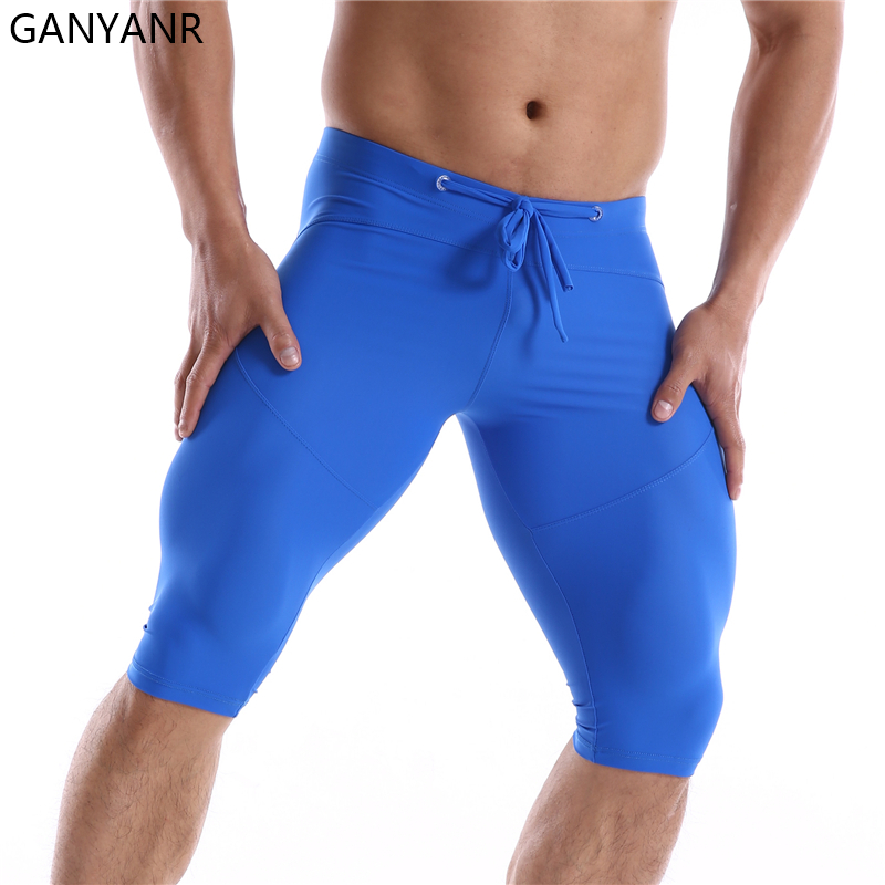 Compression Shorts Athletes - Ganyanr ランニングタイツ男性圧縮レギンスジムスポーツウェアセクシーなバスケットボールヨガスキンスポーツショーツトレーニングジョギング運動