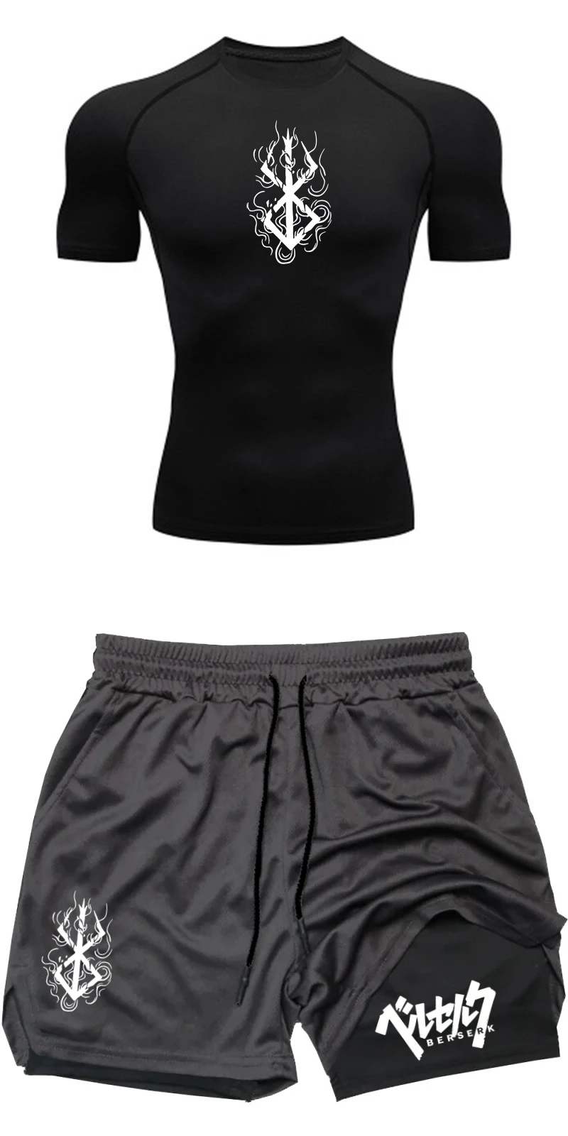 メンズサマージムフィットネストレーニングアスレチックセット  - Compression Shorts Athletes のレビューと価格